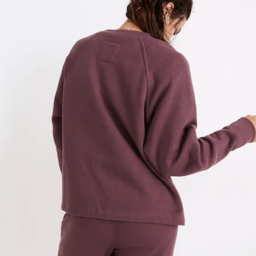 Madewell MWL Betterterry Henley Sweatshirt purple 41843 - Picture 5 of 12